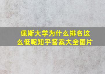 佩斯大学为什么排名这么低呢知乎答案大全图片