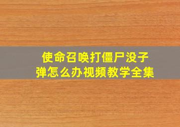 使命召唤打僵尸没子弹怎么办视频教学全集