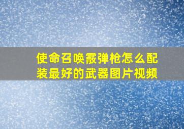 使命召唤霰弹枪怎么配装最好的武器图片视频