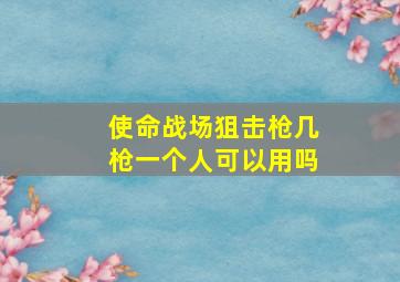 使命战场狙击枪几枪一个人可以用吗