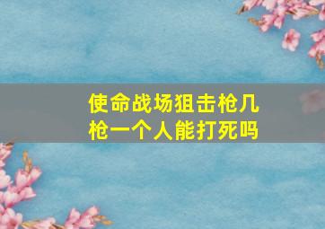 使命战场狙击枪几枪一个人能打死吗