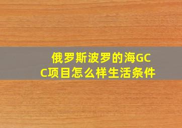 俄罗斯波罗的海GCC项目怎么样生活条件