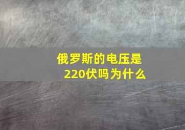 俄罗斯的电压是220伏吗为什么