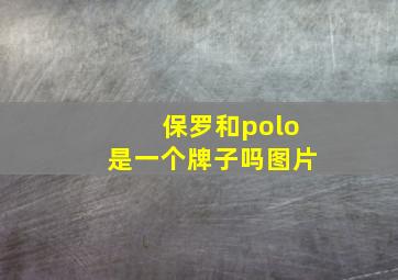 保罗和polo是一个牌子吗图片