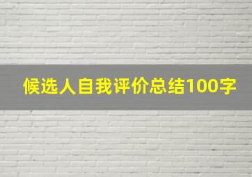 候选人自我评价总结100字