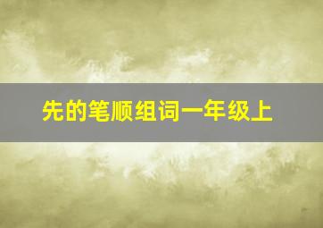 先的笔顺组词一年级上