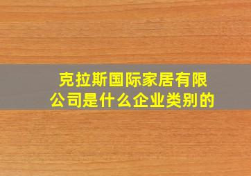 克拉斯国际家居有限公司是什么企业类别的