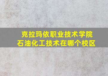 克拉玛依职业技术学院石油化工技术在哪个校区