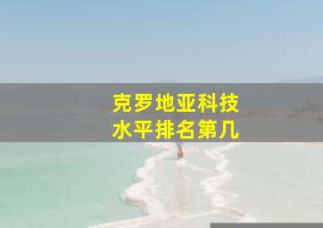 克罗地亚科技水平排名第几