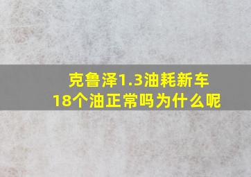 克鲁泽1.3油耗新车18个油正常吗为什么呢