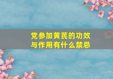 党参加黄芪的功效与作用有什么禁忌