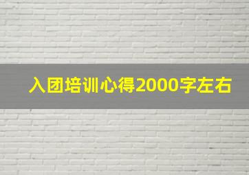 入团培训心得2000字左右