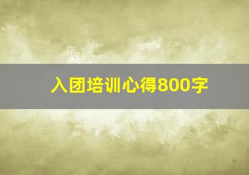 入团培训心得800字