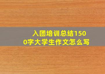 入团培训总结1500字大学生作文怎么写