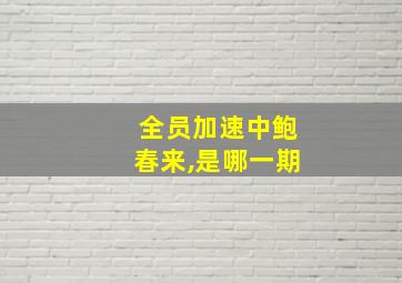 全员加速中鲍春来,是哪一期