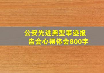 公安先进典型事迹报告会心得体会800字