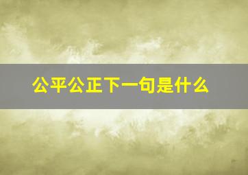 公平公正下一句是什么