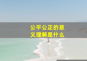 公平公正的意义理解是什么