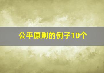 公平原则的例子10个