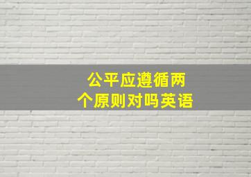 公平应遵循两个原则对吗英语