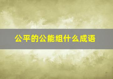 公平的公能组什么成语