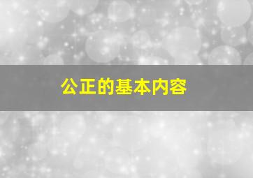 公正的基本内容