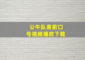 公牛队赛前口号视频播放下载