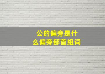 公的偏旁是什么偏旁部首组词