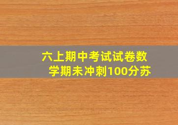 六上期中考试试卷数学期未冲刺100分苏