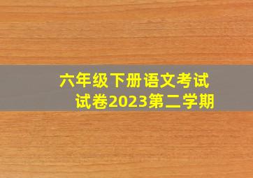 六年级下册语文考试试卷2023第二学期