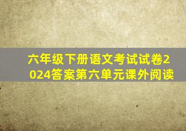 六年级下册语文考试试卷2024答案第六单元课外阅读