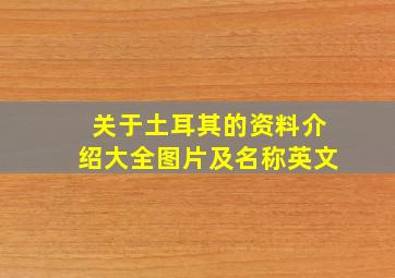 关于土耳其的资料介绍大全图片及名称英文