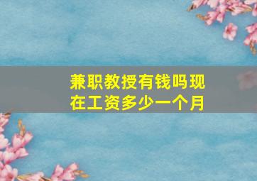 兼职教授有钱吗现在工资多少一个月