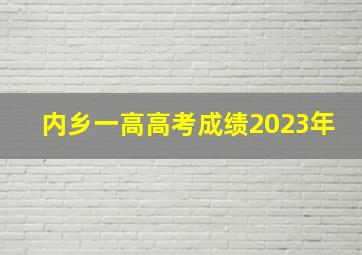 内乡一高高考成绩2023年