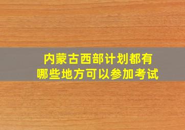 内蒙古西部计划都有哪些地方可以参加考试