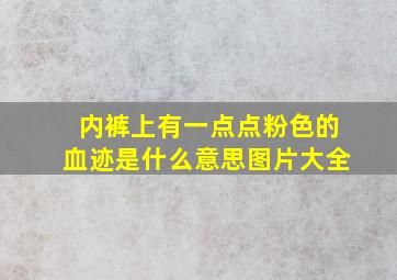 内裤上有一点点粉色的血迹是什么意思图片大全