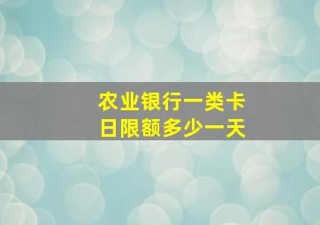 农业银行一类卡日限额多少一天