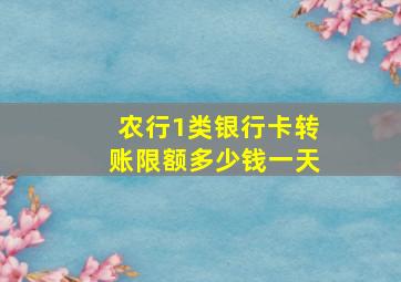 农行1类银行卡转账限额多少钱一天