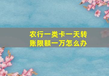 农行一类卡一天转账限额一万怎么办