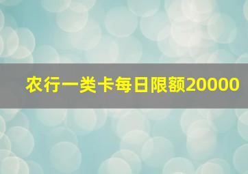 农行一类卡每日限额20000