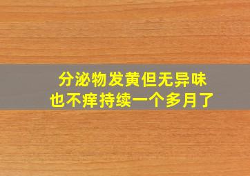 分泌物发黄但无异味也不痒持续一个多月了