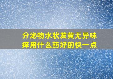 分泌物水状发黄无异味痒用什么药好的快一点