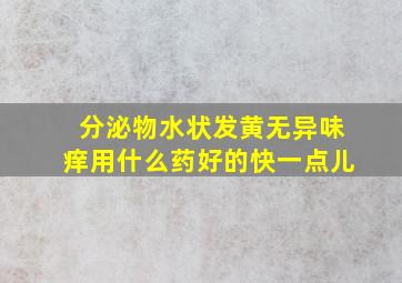 分泌物水状发黄无异味痒用什么药好的快一点儿