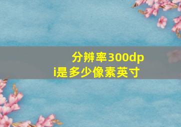 分辨率300dpi是多少像素英寸