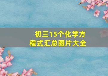 初三15个化学方程式汇总图片大全