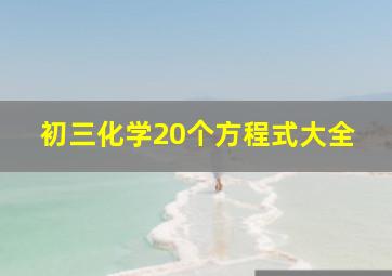 初三化学20个方程式大全