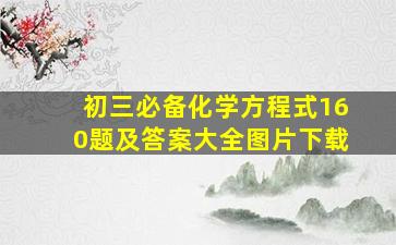 初三必备化学方程式160题及答案大全图片下载