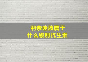 利奈唑胺属于什么级别抗生素