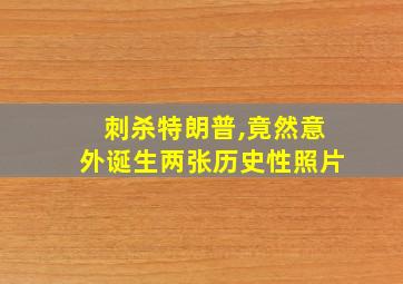 刺杀特朗普,竟然意外诞生两张历史性照片