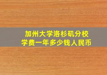 加州大学洛杉矶分校学费一年多少钱人民币